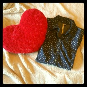 Lauren Conrad Denim Heart Button-Up